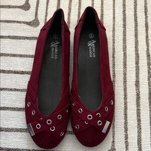 American Exchange Women's Deep Red Flats